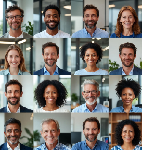 happy employees faces